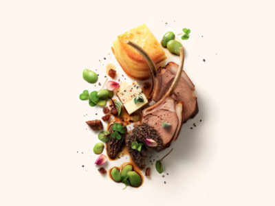 Roasted rack of lamb with date butter