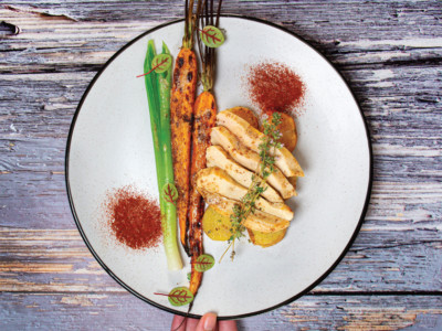 Roasted poultry supremes with zaatar butter