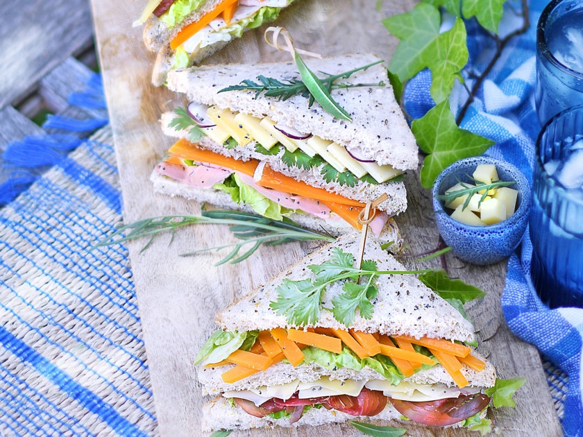 Two cheese club sandwiches